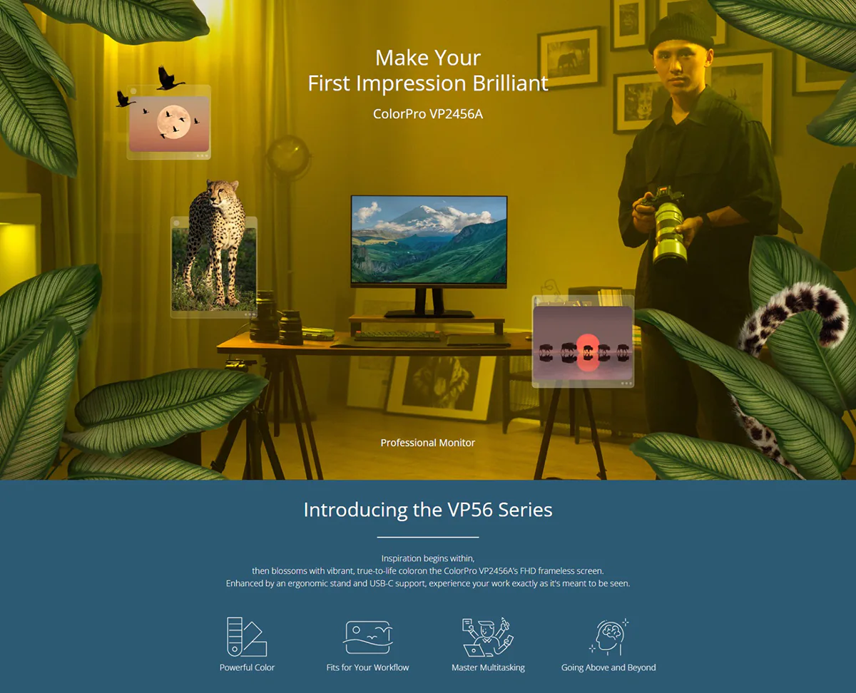 ViewSonic VP2456A 24-inch 120Hz Full HD Pantone Validated 100% sRGB & Factory Calibrated Monitor Price in BD